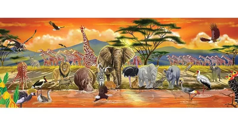 Melissa & Doug Puzzle Safari Gigante - 100 Piezas - ^ Puzzles De 100 A 200 Piezas