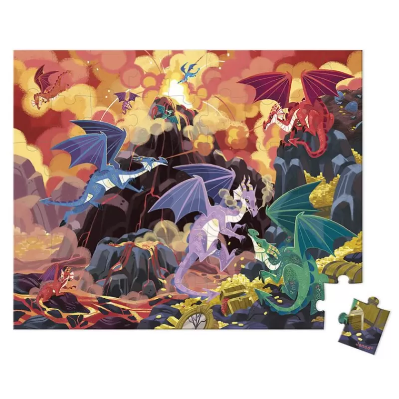 Janod Puzzle Tierra De Dragones 54 Piezas - ^ Puzzles De 50 A 80 Piezas