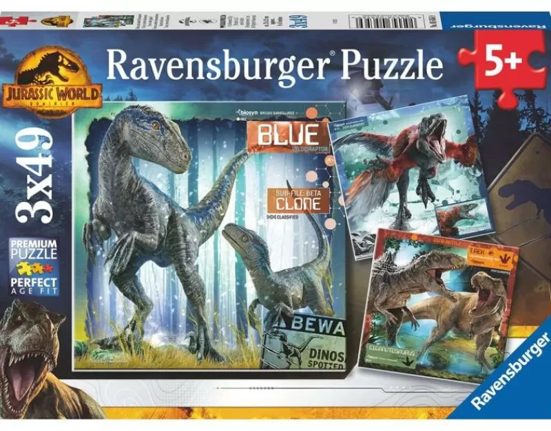 Ravensburger Puzzle T-Rex Jurassic World 3X49 Uds - ^ Puzzles De 50 A 80 Piezas