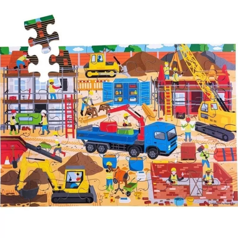 Bigjigs Toys Rompecabezas Gigante Sitio De Construcción - ^ Puzzles De 20 A 48 Piezas