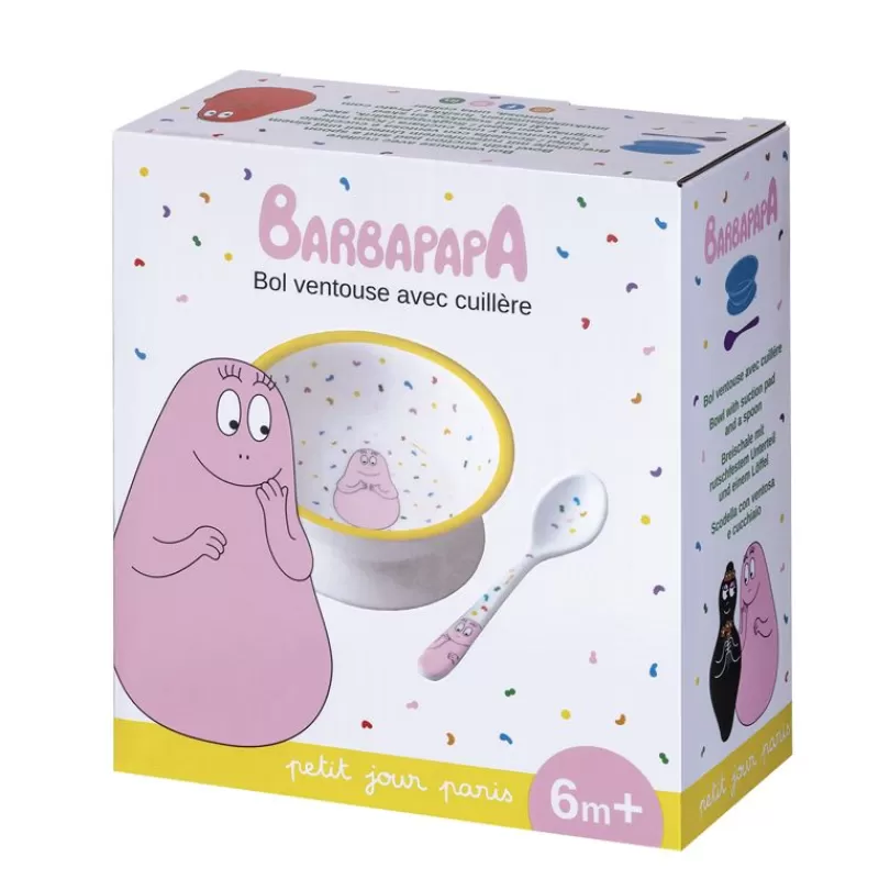 Petit Jour Tazon De Succion Con Cuchara Barbapapa - ^ Una Mesa