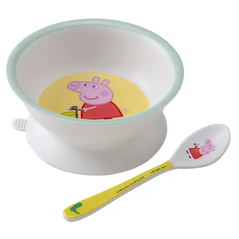 Petit Jour Tazon De Succion Con Cuchara Peppa Pig - ^ Una Mesa