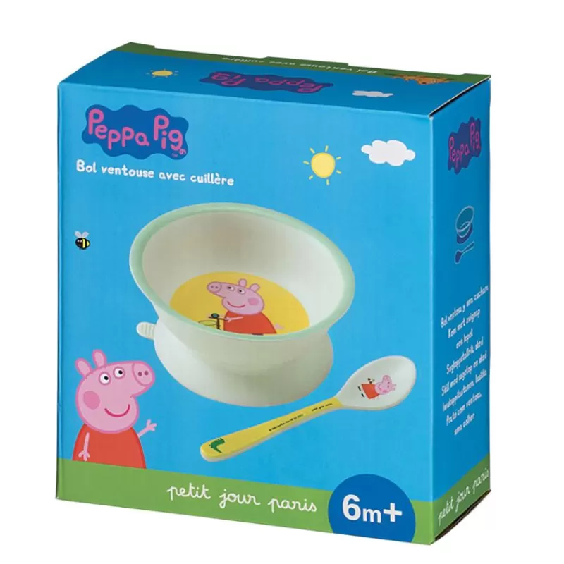 Petit Jour Tazon De Succion Con Cuchara Peppa Pig - ^ Una Mesa