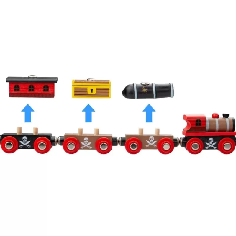 Bigjigs Toys Tren De Madera Pirata - ^ Locomotoras, Vagones Y Trenes Brio