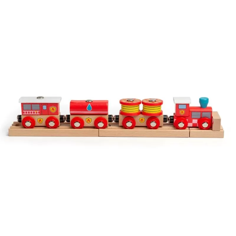 Bigjigs Toys Tren De Rescate De Incendios - ^ Locomotoras, Vagones Y Trenes Brio