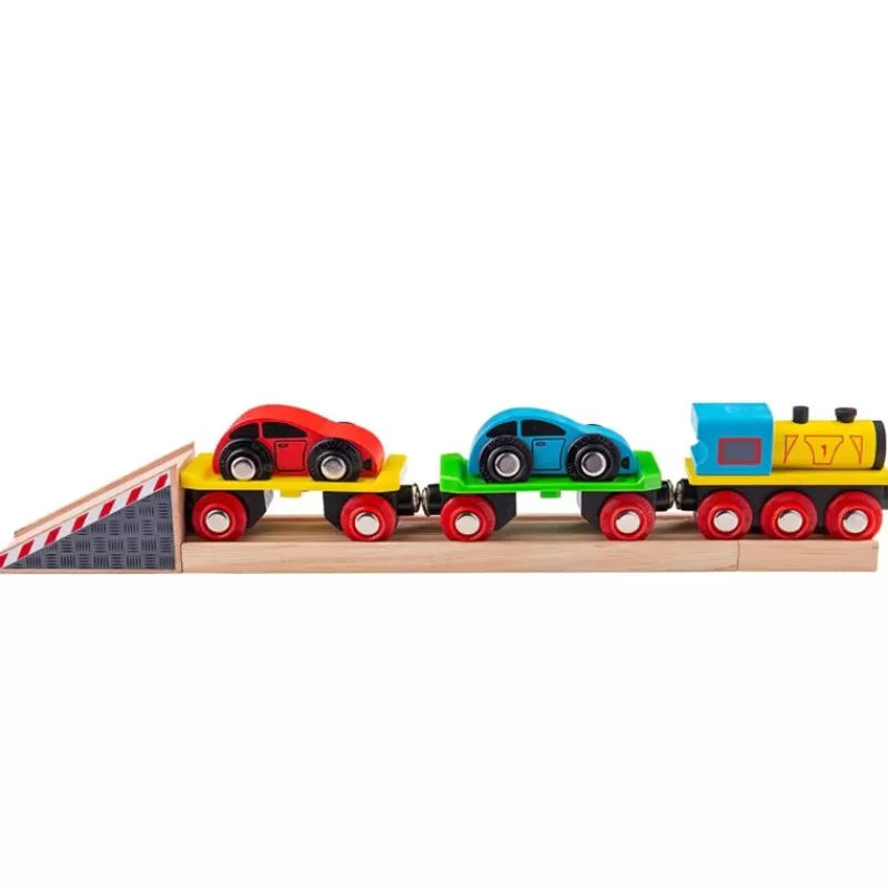 Bigjigs Toys Tren Para Transporte De Coches - ^ Locomotoras, Vagones Y Trenes Brio