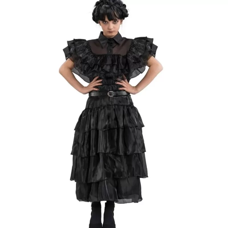 Chaks Vestido De Gala Negro Wednesday Addams 140Cm - ^Nino Disfraces